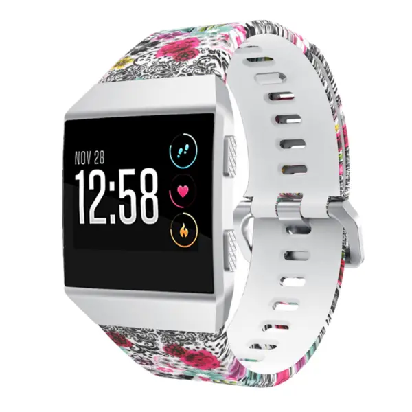 Fb.r29.m Front Paisley Pattern Rubber Strap Fits Fitbit Ionic