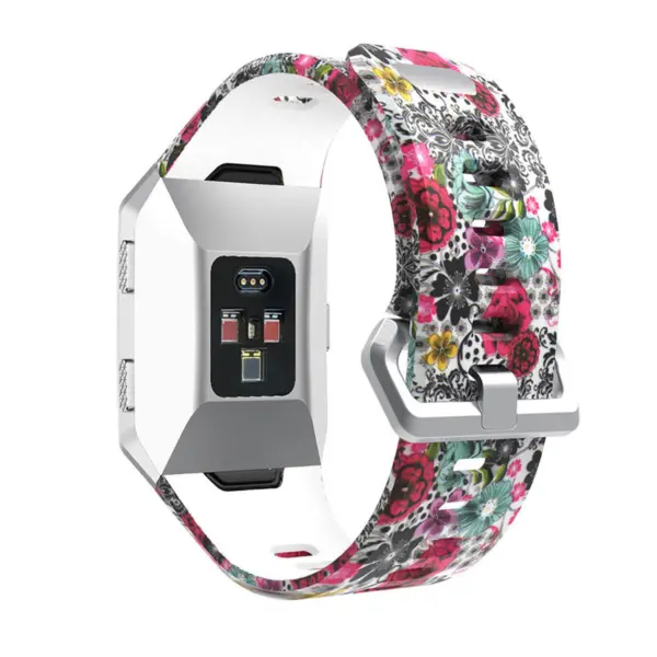 Fb.r29.m Back Paisley Pattern Rubber Strap Fits Fitbit Ionic