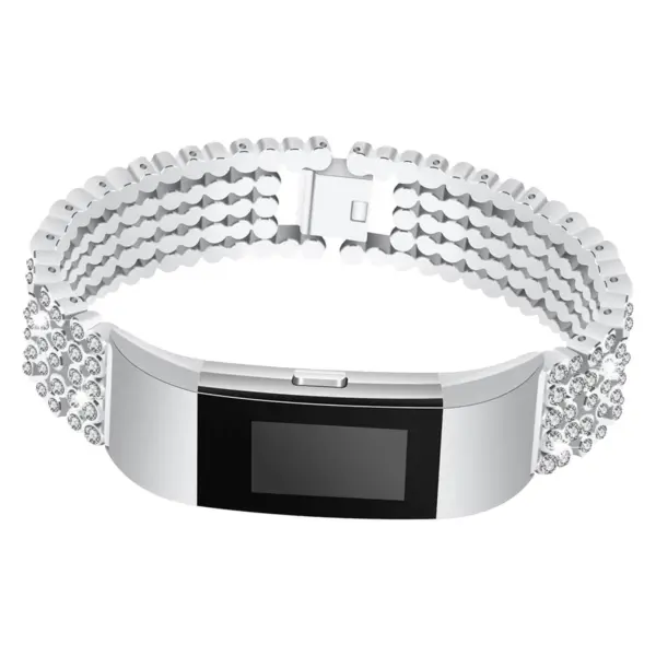 Fb.m57.ss Stainless Steel Bangle Bracelet W Rhinestone In Silver