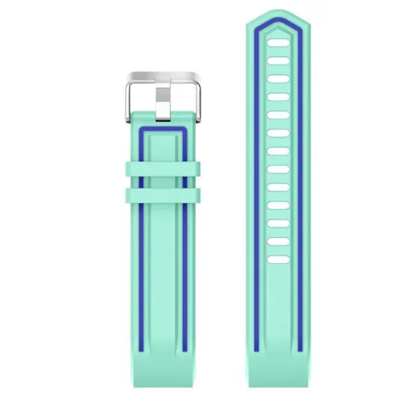 Fb.r24.11a.5 Racing Stripe Rubber Watch Strap For Fitbit Charge 2 Mint Green And Blue 4