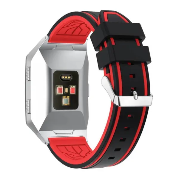 Fb.r21.1.6 Silicone Rubber Sport Strap With Accent Color In Black And Red 2