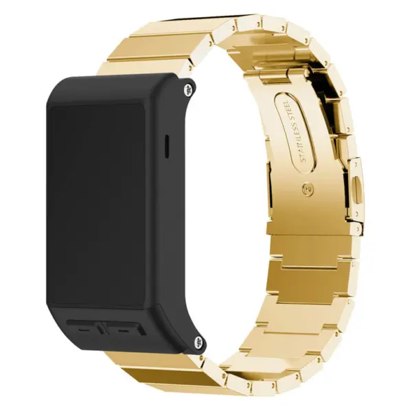 G.m6.yg Stainless Steel Rectanglar Link For Garmin Vivoactive HR In Yellow Gold