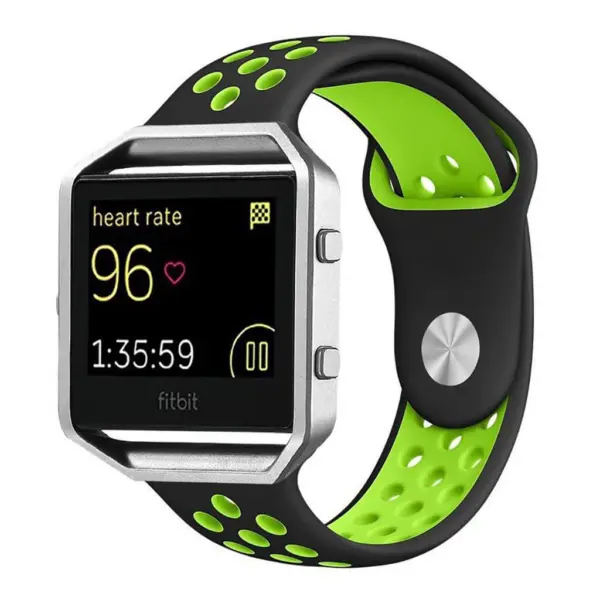Fb.r10.1.11 Blaze Silcone Sport Band In Black And Green