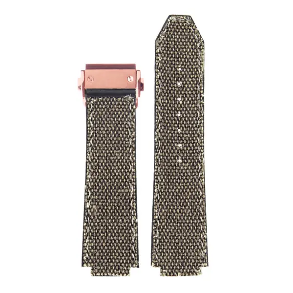 Hb.l3.2.rg DASSARI Canvas Strap For Hublot Big Bang W Rose Gold Buckle In Brown 3