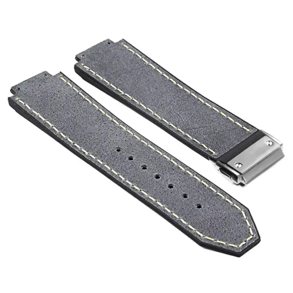 Hb.l1.5.bs DASSARI Suede Strap For Hublot Big Bang W Brushed Stainless Steel Buckle In Blue