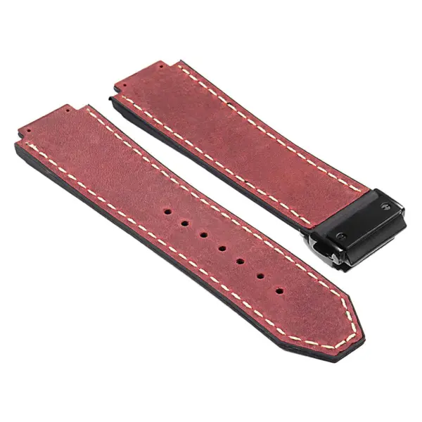 Hb.l1.6.mb DASSARI Suede Strap For Hublot Big Bang W Matte Black Buckle In Red