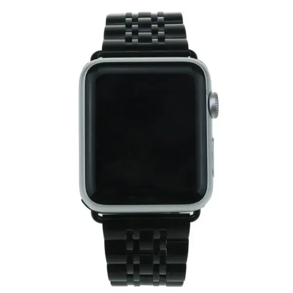 A.m4.mb Front Black StrapsCo Stainless Steel Link Watch Band Strap For Apple Watch Series 1234 38mm 40mm 42mm 44mm