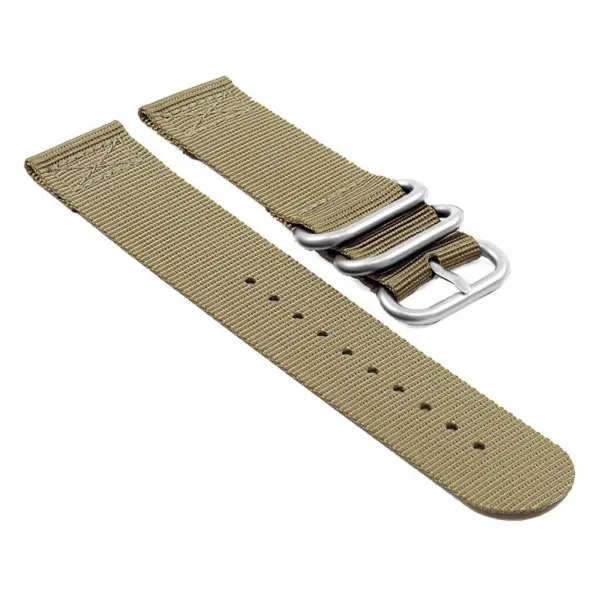 su.n1.2.bs Suunto Nylon Strap w Brushed Steel Rings in Brown