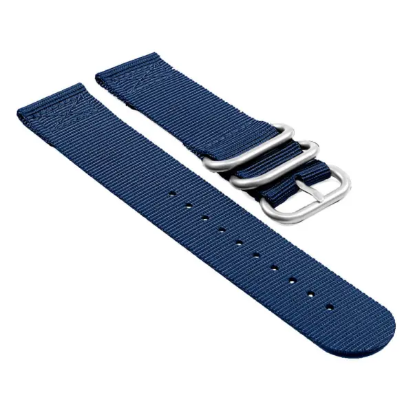 su.n1.5.bs Suunto Nylon Strap w Brushed Steel Rings in Blue
