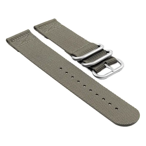 su.n1.7.bs Suunto Nylon Strap w Brushed Steel Rings in Grey