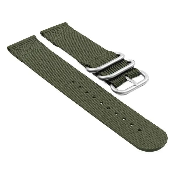su.n1.11.bs Suunto Nylon Strap w Brushed Steel Rings in Green