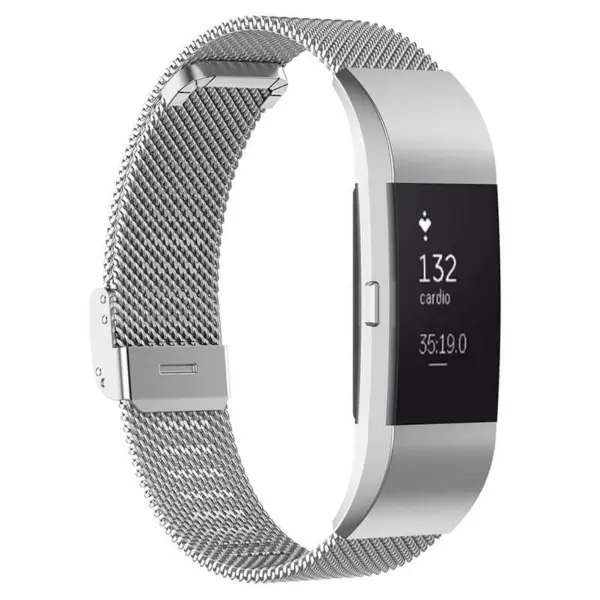 Fb.m1.ss Main Silver StrapsCo Milanese Mesh Stainless Steel Watch Band Strap For FitBit Charge 2