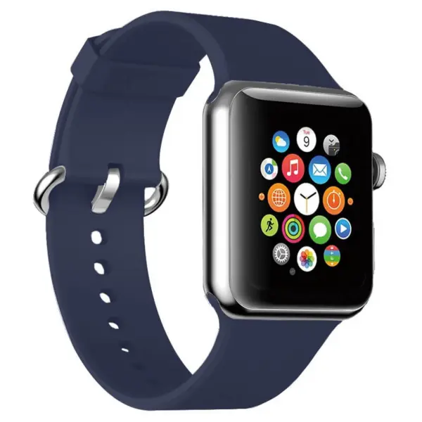 A.r1.5a Main Navy Blue StrapsCo Premium Rubber Strap For Apple Watch Series 123456