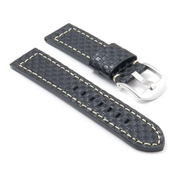 DASSARI Azure p400.1 Carbon Fiber Leather Strap in Black