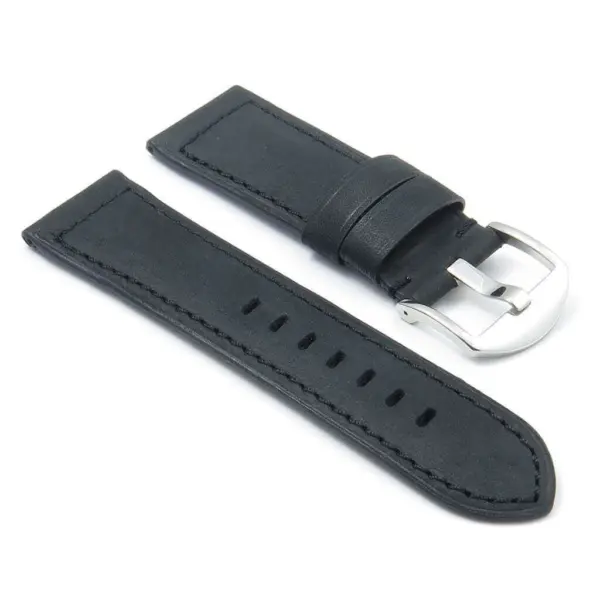 DASSARI Heritage p514.1 Padded Italian Leather Strap in Midnight