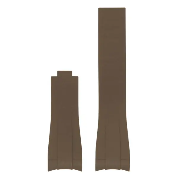 R.rx1.2.nb Up Brown (No Clasp) StrapsCo Silicone Rubber Replacement Watch Band Strap For Rolex With Curved Ends