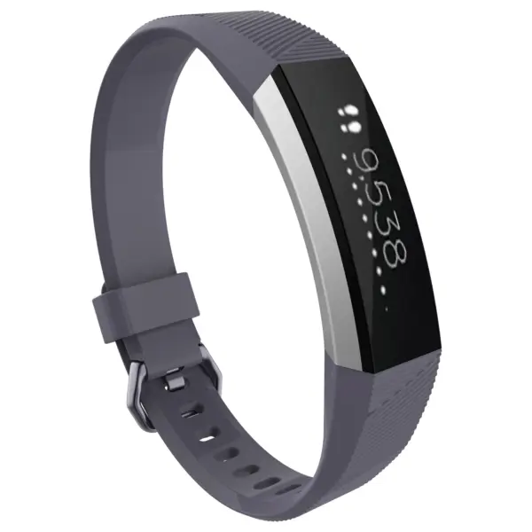 Fb.r41.7 Front Grey StrapsCo Silicone Rubber Watch Band Strap For Fitbit Alta & Alta HR SmallLarge