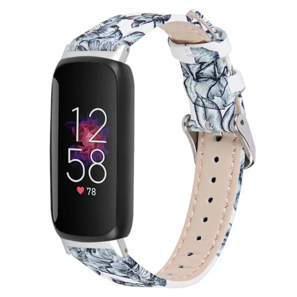 fb.l8.e Front White & Green Flowers StrapsCo Floral Strap For Fitbit Inspire 3