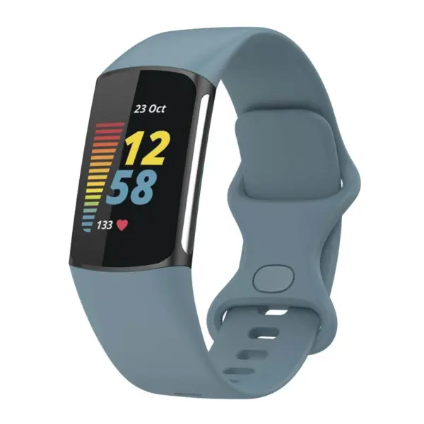 Fb.r73.5a Main Steel Blue StrapsCo Rubber Infinity Band For Fitbit Charge 5 Silicone Strap
