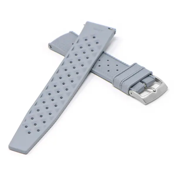 fk6.7 Cross Grey DASSARI Classic Tropical Style FKM Rubber Watch Band Strap 20mm 22mm