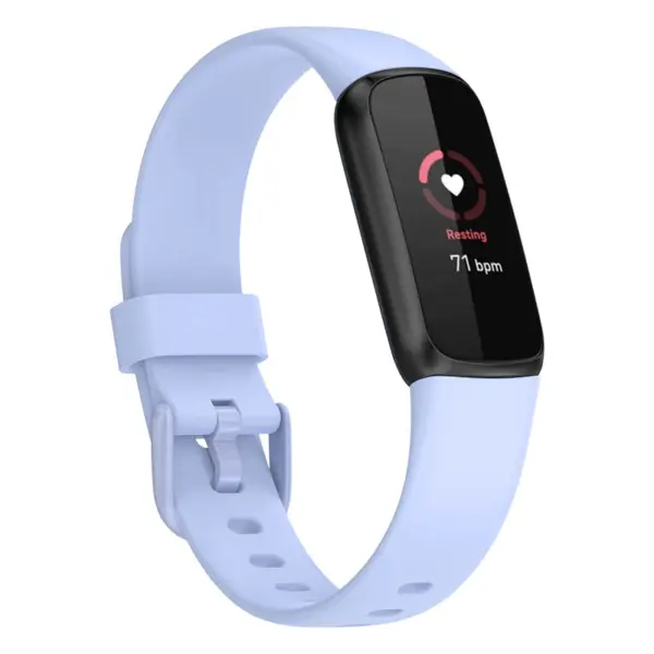 fb.r66.5a Main Pale Blue StrapsCo Single Solid Colour Silicone Rubber Watch Band Strap for Fitbit Luxe