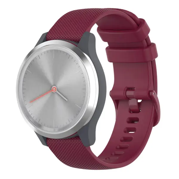 G.r42.6 Main Wine Red StrapsCo Silicone Rubber Watch Band Strap For Garmin Vivomove 3S & Vivoactive 4S