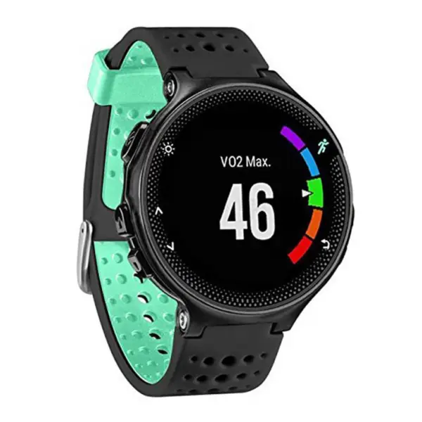 G.r3.1.11 Front Black & Green Silcone Strap For Garmin Forerunner 3