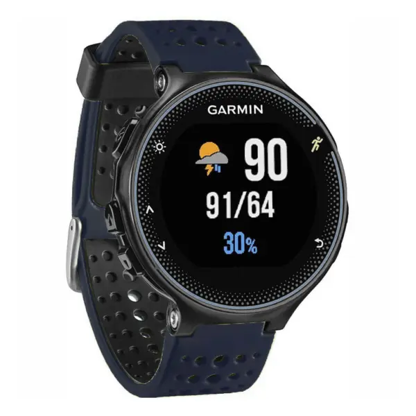 G.r3.5a.1 Front Dark Blue & Black Silicone Strap For Garmin Forerunner 3