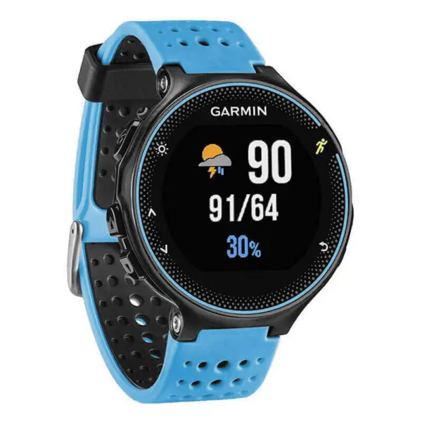 g.r3.5b.1 Main Light Blue & Black StrapsCo Perforated Silicone Strap For Garmin Forerunner 3