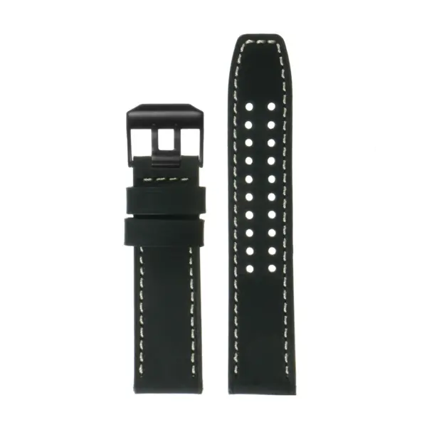 Imx1.1.mb Vintage Leather Strap In Black With Matte Black Buckle 3