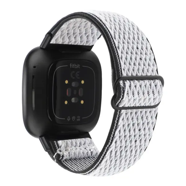 Fb.ny41.22.1 Back Black & White StrapsCo Nylon Strap For Fitbit Versa 3 Fitbit Sense