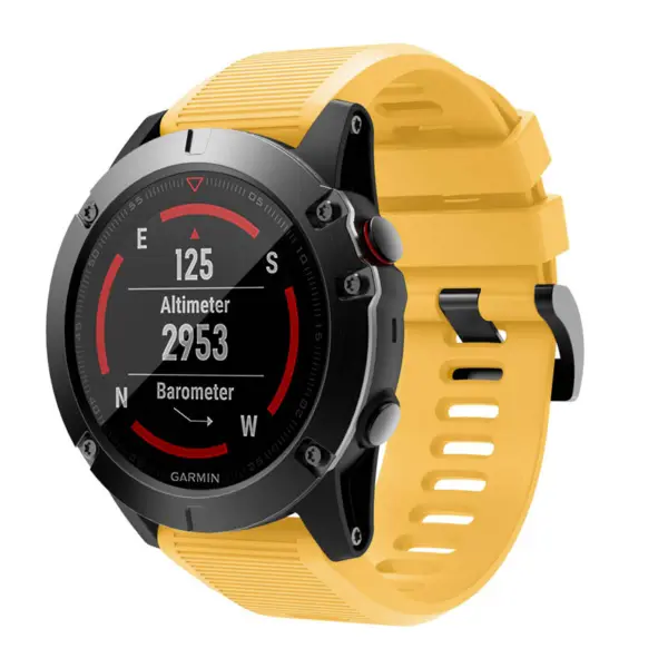 g.r70.10 Main Yellow StrapsCo Silicone Strap for Garmin Fenix 5X 1