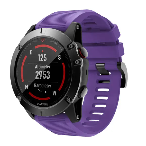 g.r70.18 Main Purple StrapsCo Silicone Strap for Garmin Fenix 5X 1
