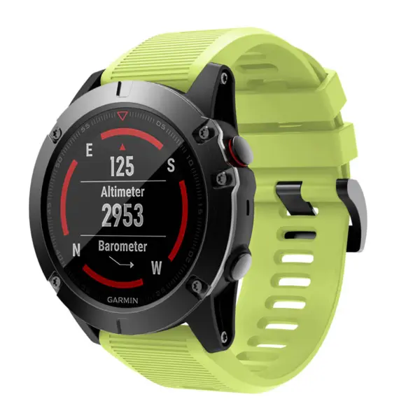 g.r70.11 Main Lime Green StrapsCo Silicone Strap for Garmin Fenix 5X 1
