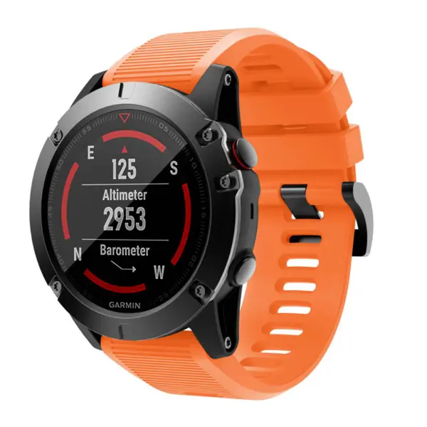 g.r70.12 Main Orange StrapsCo Silicone Strap for Garmin Fenix 5X 1