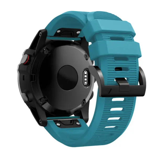 g.r70.5b Back Light Blue StrapsCo Silicone Strap for Garmin Fenix 5X 1