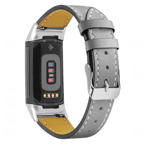 Fb.l46.7 Main Grey StrapsCo Genuine Leather Band For Fitbit Charge 5