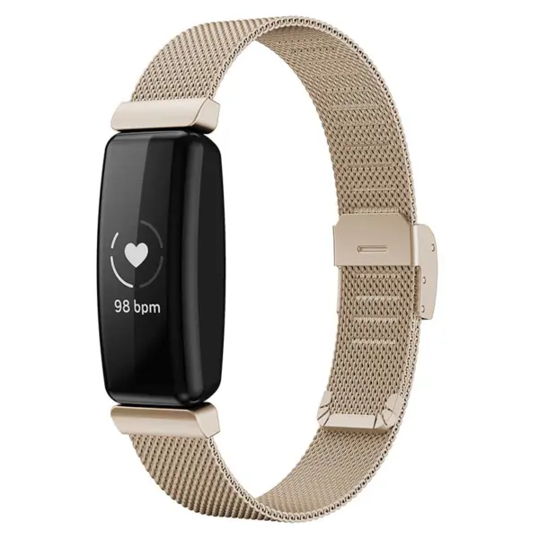 fb.m135.17 Main Soft Gold StrapsCo Stainless Steel Mesh Watch Band Strap for Fitbit Inspire 2