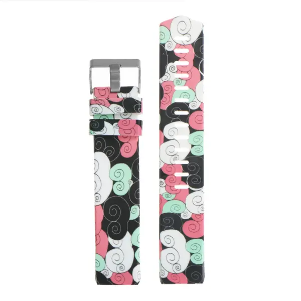 FIXfb.r12.v Silicone Strap For Charge 2 W Swirls Pink 2