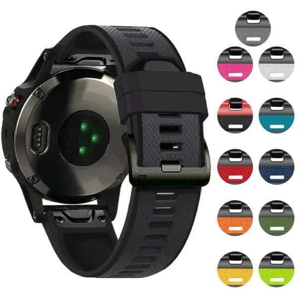 g.r76 ALL COLOR Black Grey StrapsCo Perorated Rubber Sport Strap for Fenix 6X 6