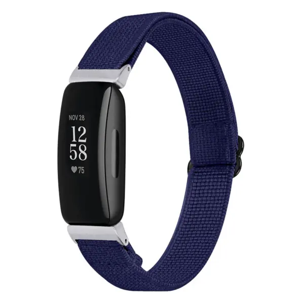 fb.ny32.5 Main Navy StrapsCo Elastic Nylon Watch Band Strap for Fitbit Inspire 2