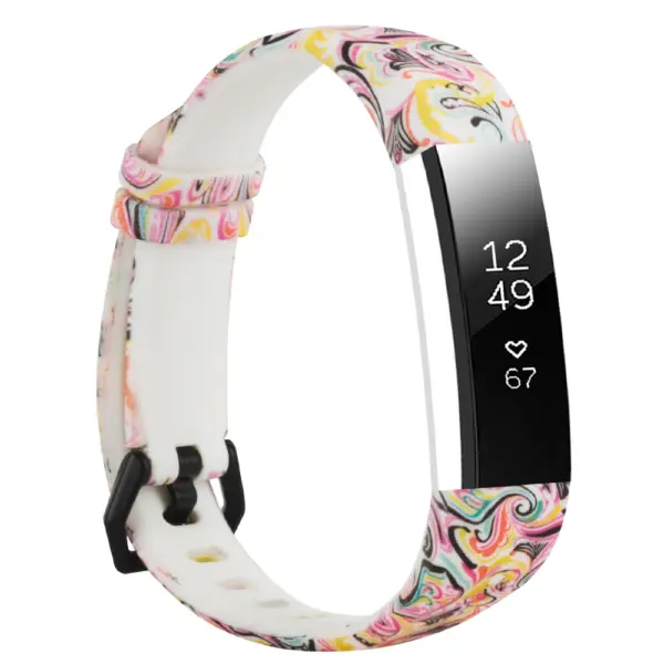 Fb.r55.g Main Paisley StrapsCo Patterned Silicone Rubber Watch Band Strap For Fitbit Alta & Alta HR