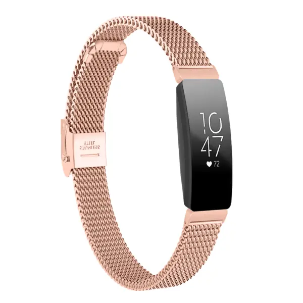 Fb.m102.rg Main Rose Gold StrapsCo Stainless Steel Shark Mesh Watch Band Strap For Fitbit Inspire & Inspire HR